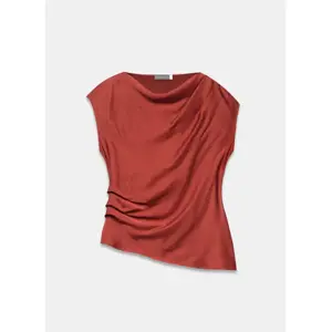 Mint Velvet Red Satin Ruched Top